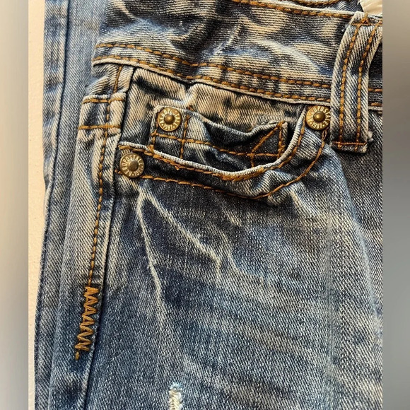 Aeropostale BAYLA denim skinny blue jeans sz 0 regular 100% cotton Distressed - Picture 5 of 9